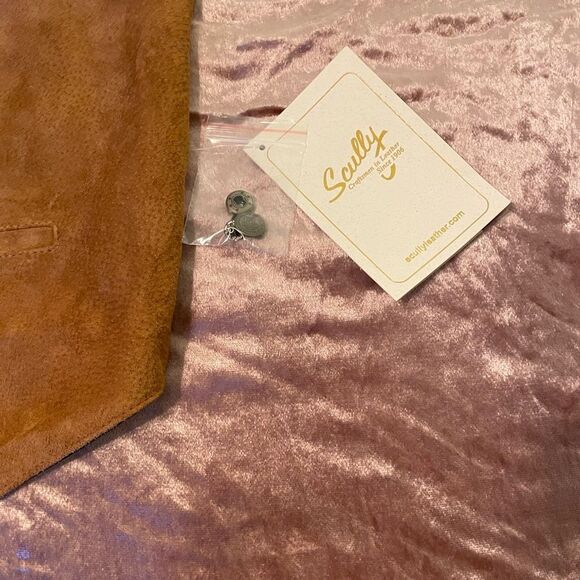 Men’s Brown suede western vest with snap buttons - Picture 3 of 10